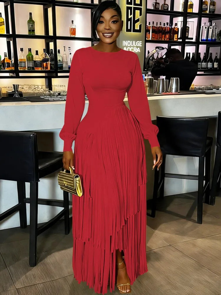 Elegant Long Sleeve African Dashiki Maxi Dress for Women