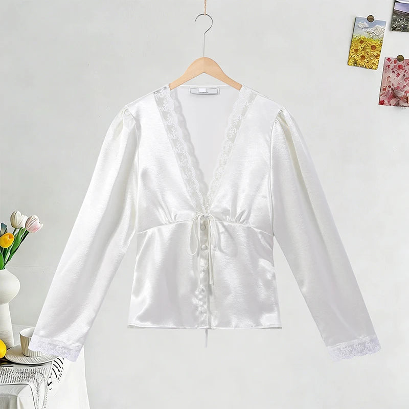 Lapel Jacket and Ruffle Hem Shorts Two-Piece Set for Women