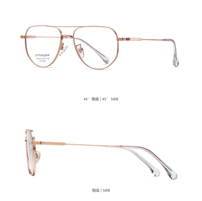Blue Light Blocking Pilot Metal Reading Glasses For Women