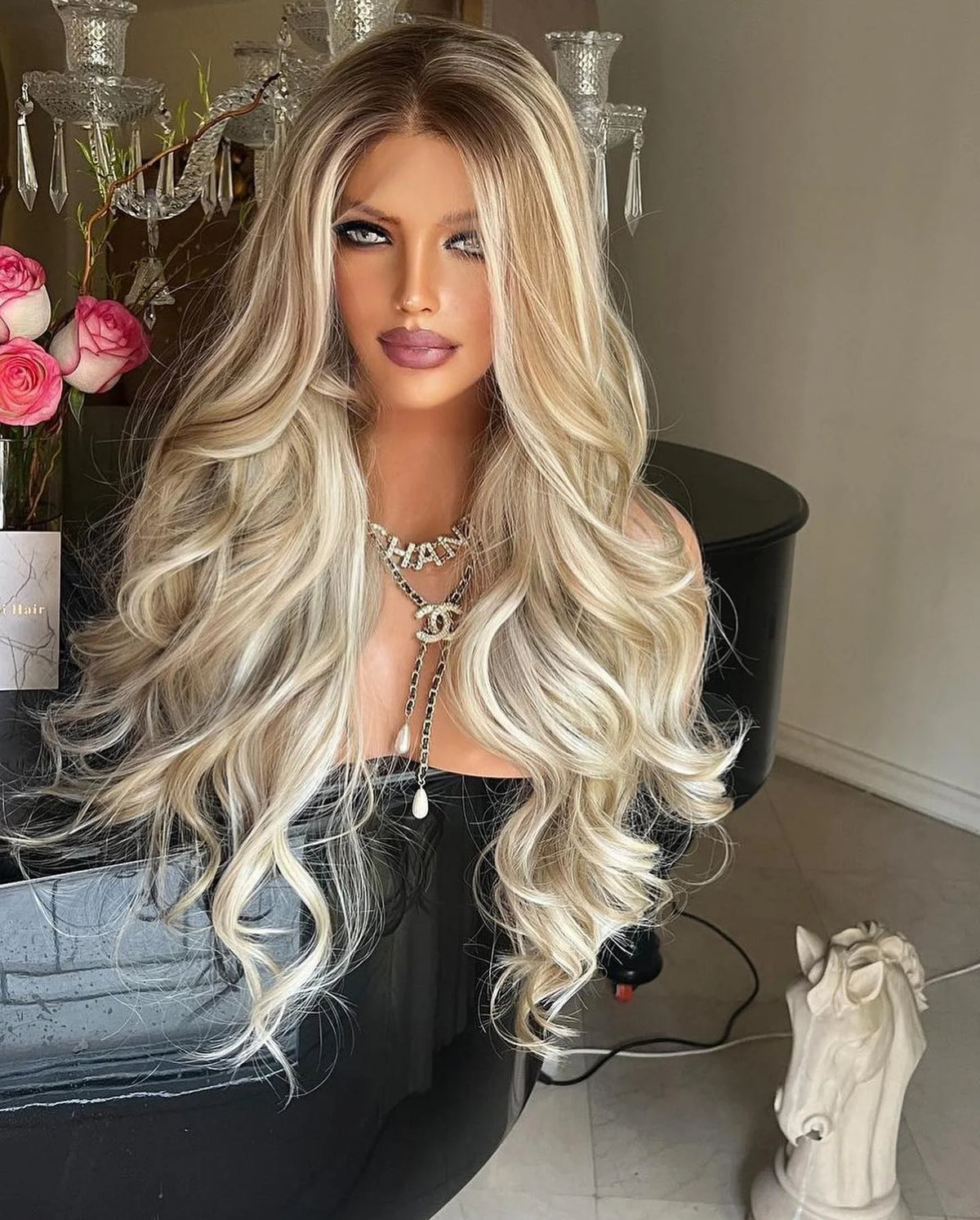 Long Wavy Synthetic Lace Front Wig