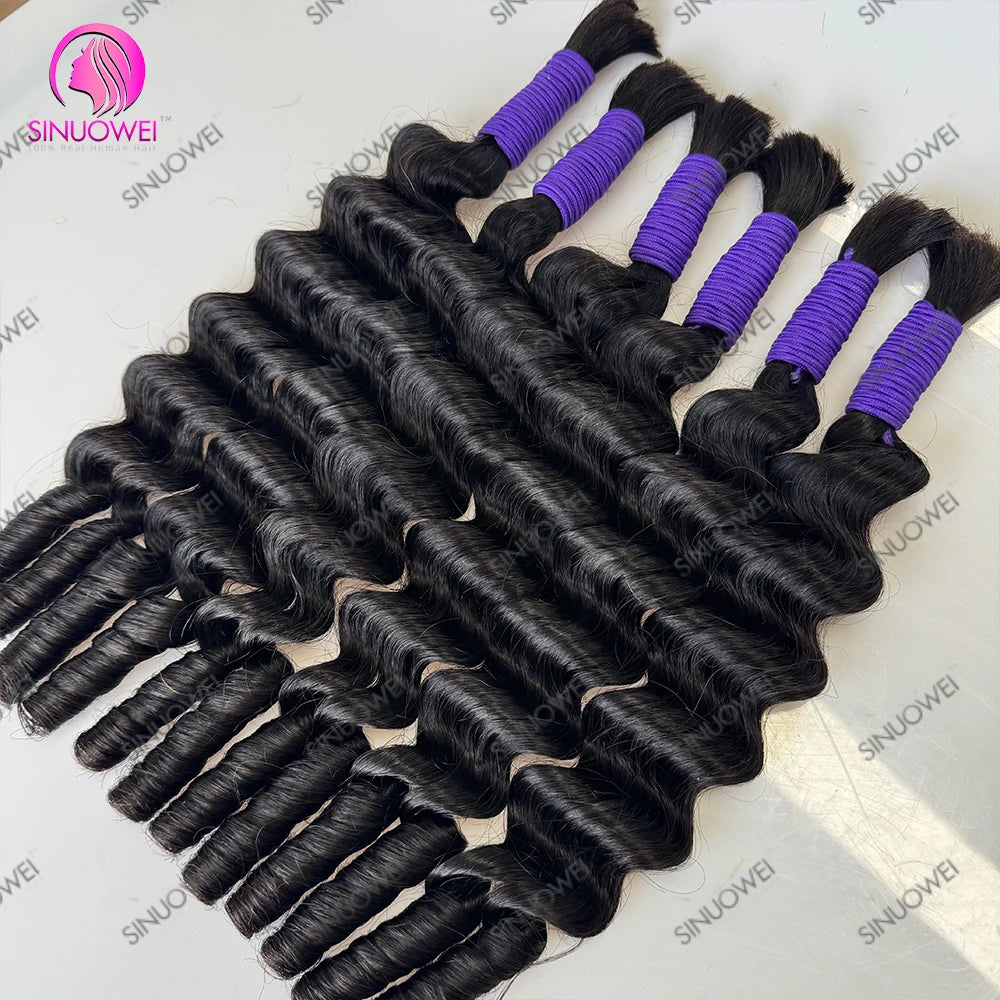Deep Wave Human Hair Braiding Extensions for Women