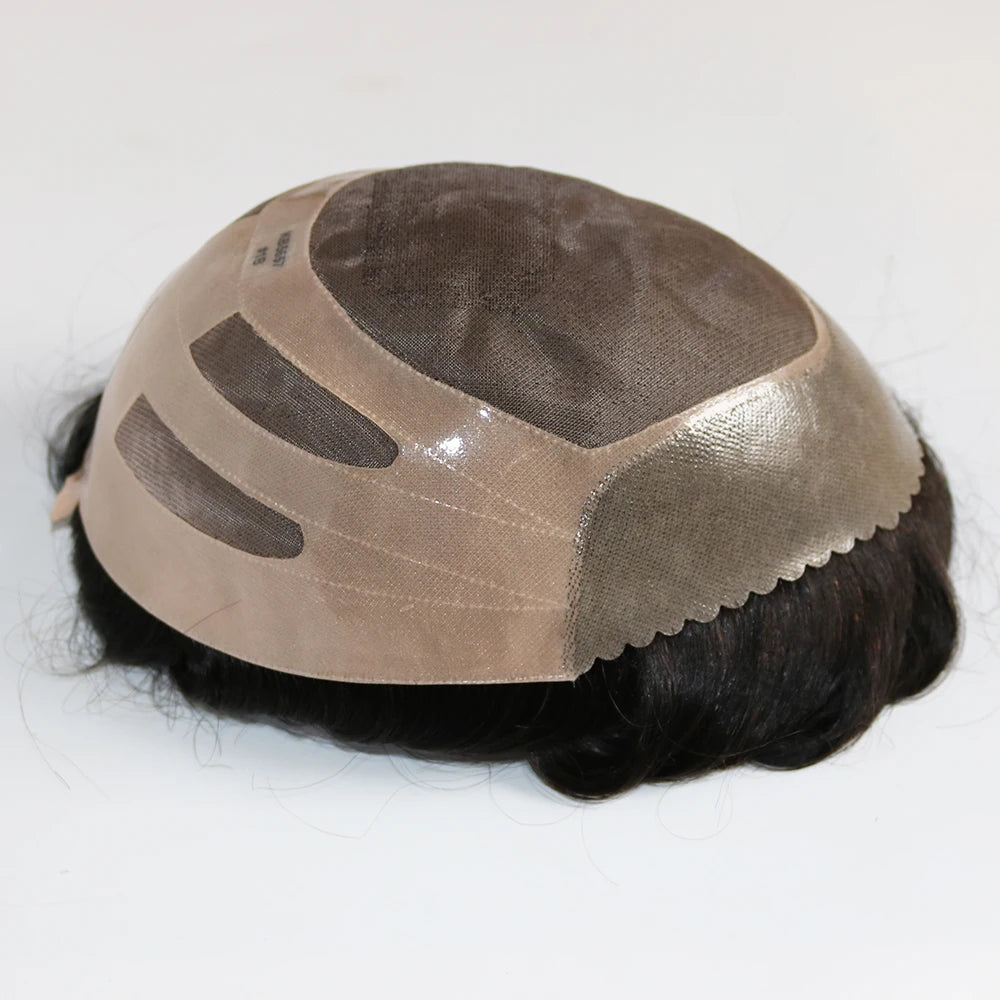 Curly Human Hair Toupee With Natural Hairline for Women
