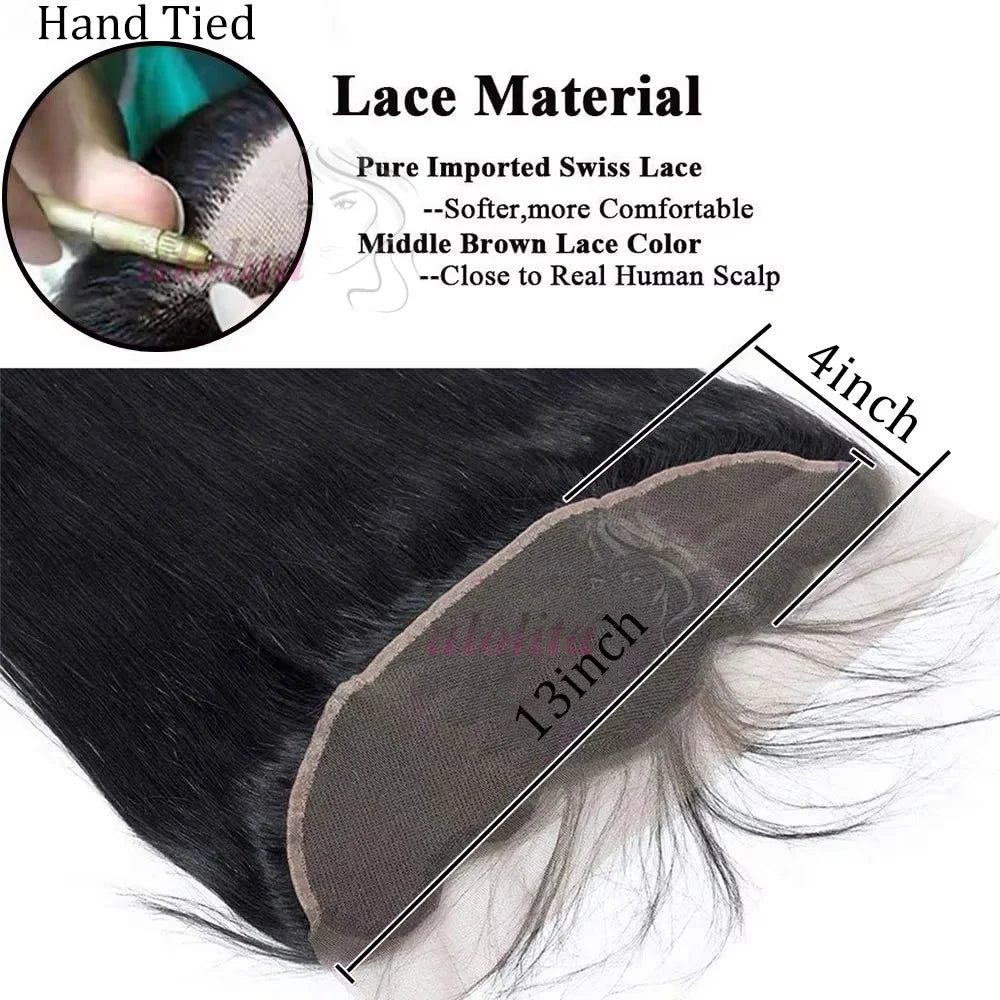 Braided Straight Lace Frontal Human Hair Wig for Women