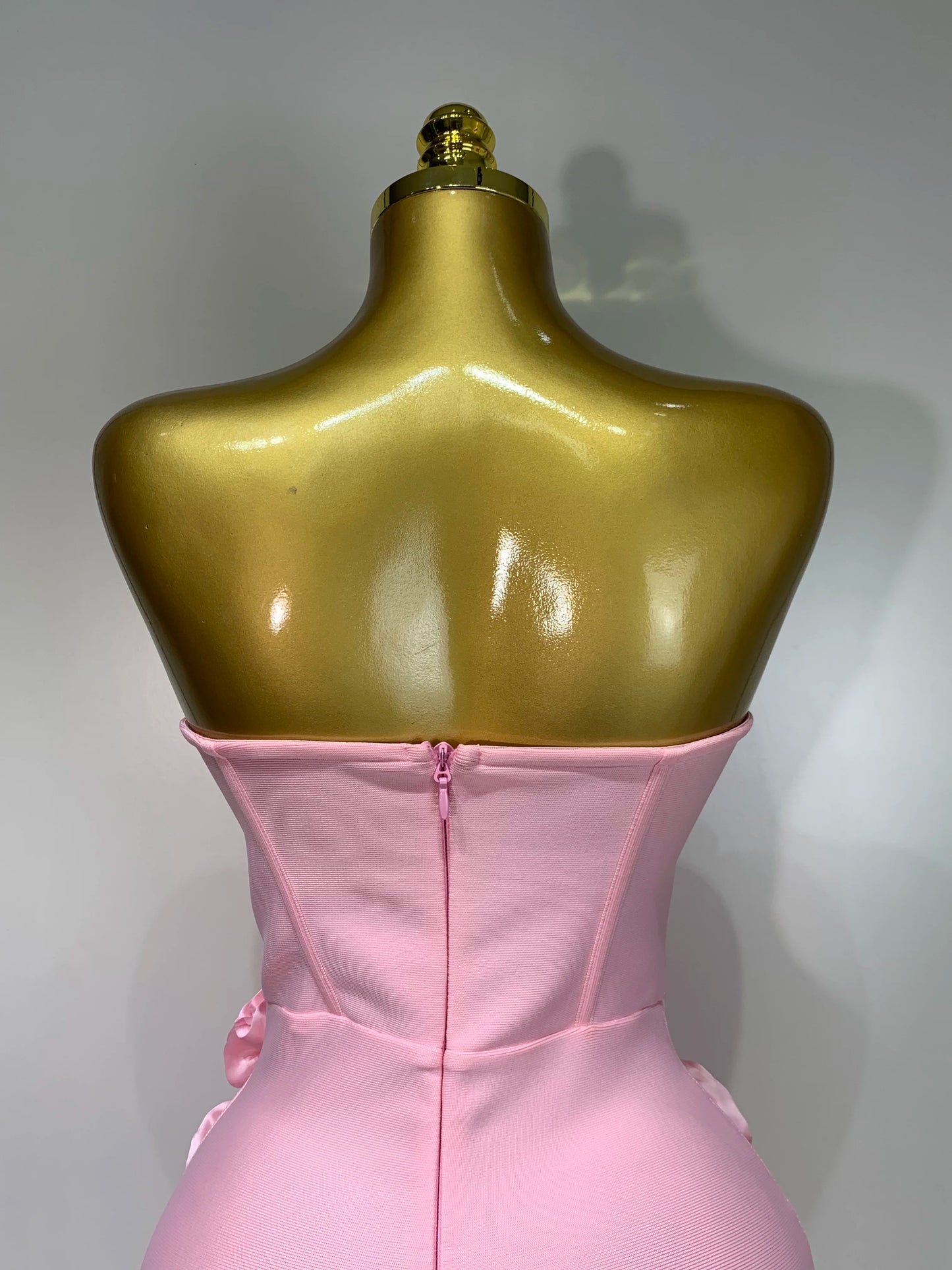 2025 Newest Women Sexy Strapless Backless Red Flower Midi Bandage Dress Celebirty Elegant Evening Club Party Birthday Dresses