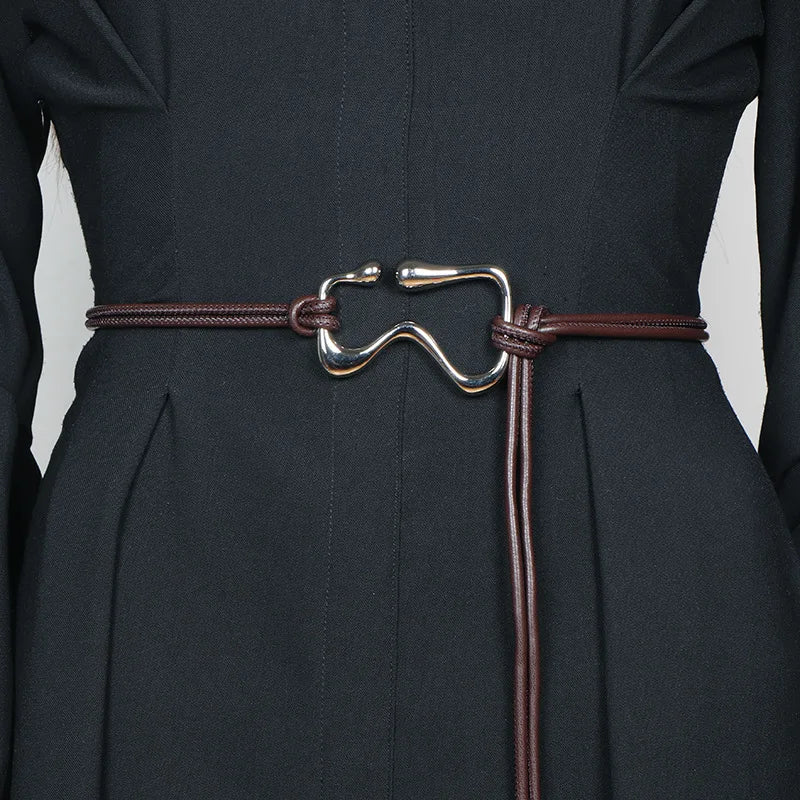 Fashion Braided Gold Knot Waist Chain Belt for Women