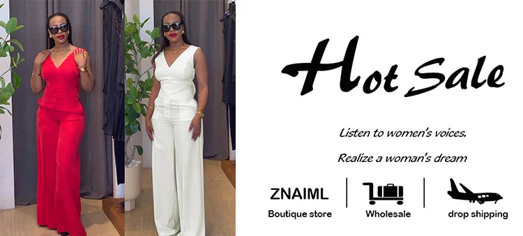 Znaiml Casual Wide Leg Pants Set Women Summer Sleeveless V Neck Backless Bowknot Tops Two 2 Piece Outfits Elegant Vacation 2025