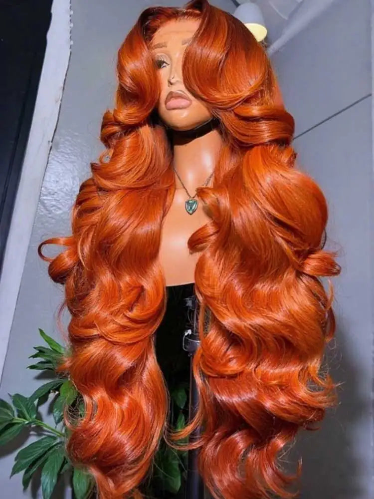 Ginger Orange Body Wave Human Hair Wig