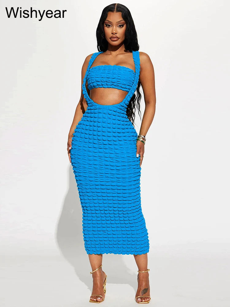 Cutout Crop Top Two Piece Set