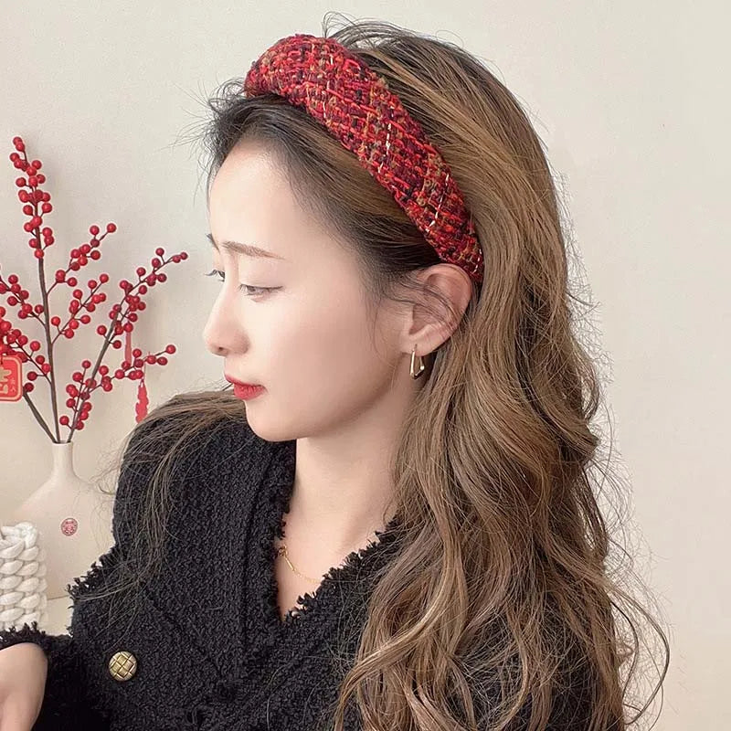 Vintage Red Velvet Padded Headband