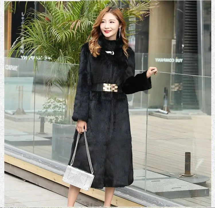 Classic Round Neck Button Front Long Sleeve Coat For Women