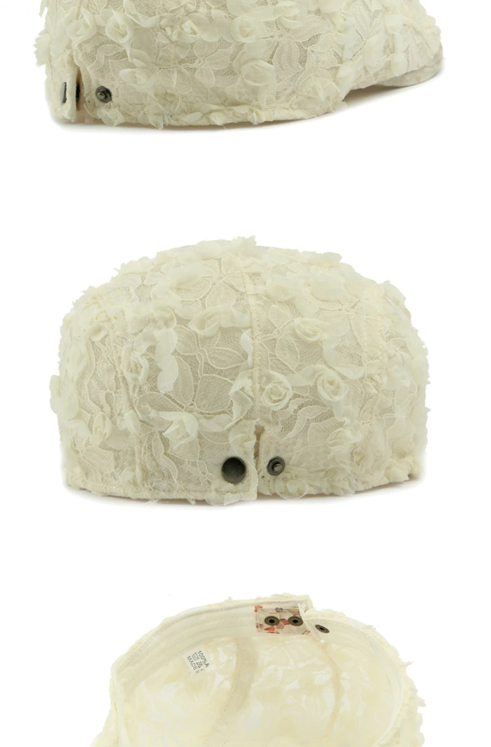 Spring Summer Floral Lace Mesh Beret Hat for Women