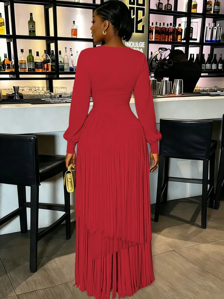 Elegant Long Sleeve African Dashiki Maxi Dress for Women