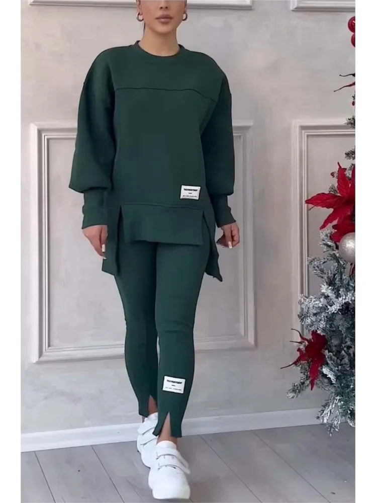 Elegant Autumn Two Piece Sweatshirt Set