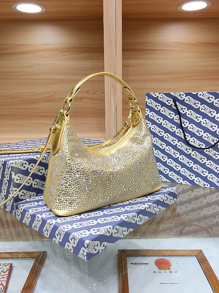 Large Capacity Rhinestone Evening Handbag for Women