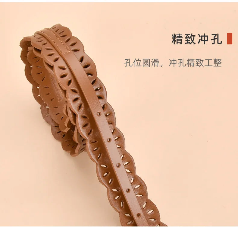 Soft Wide Hollow Out Leather Wraparound Belt for Women