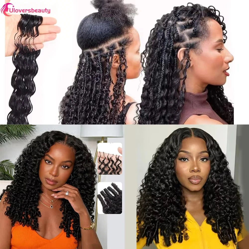 Burmese Curly Crochet Human Hair Extensions for Women