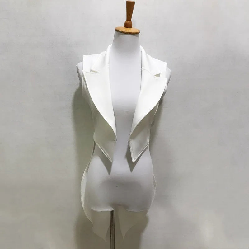 Black And White Tailcoat Dance Performance Costume for Women