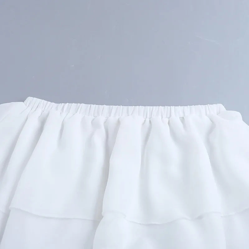 High Waist Pleated Asymmetrical Mini Skirt for Women