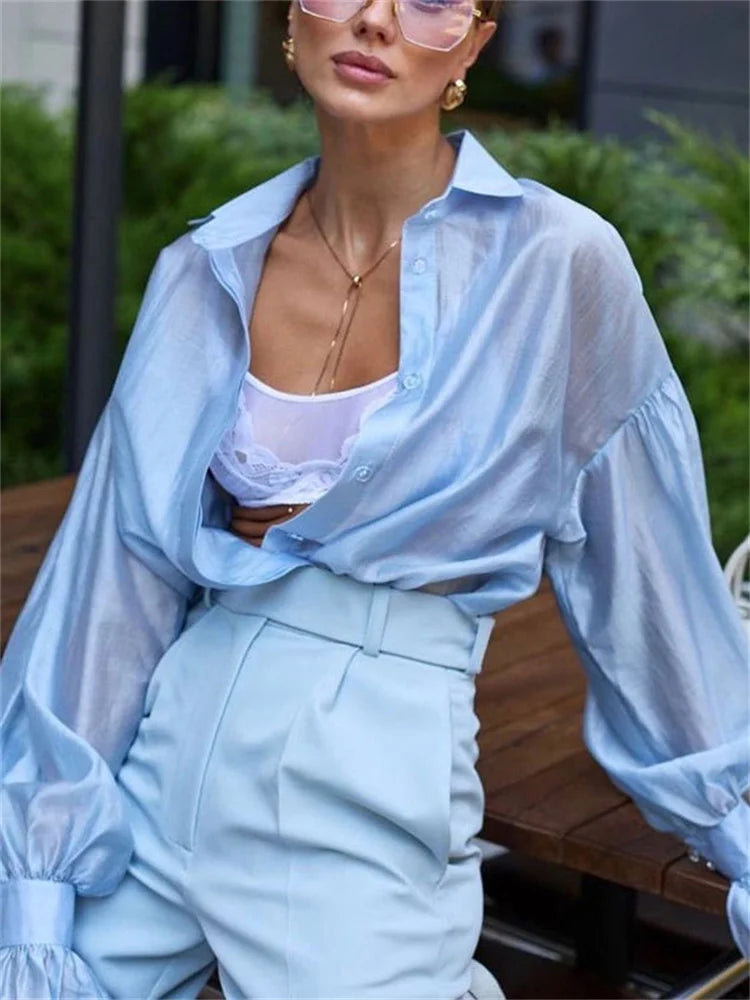 Sheer Patchwork Blouse