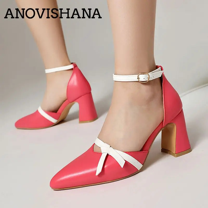 Pointed Toe Buckle Strap Bowknot Sandals for Women