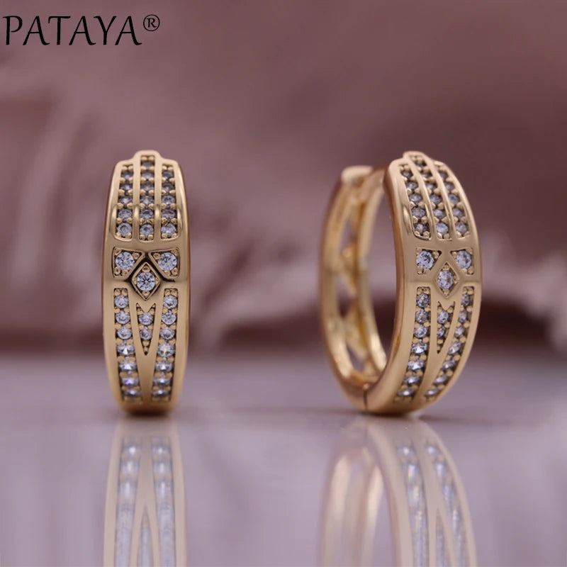 Rose Gold Cubic Zirconia Drop Earrings