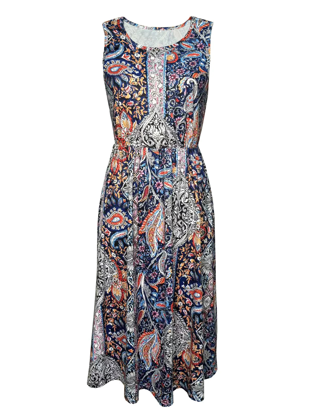 Women's spring/summer cashew nut Beach casual print dress