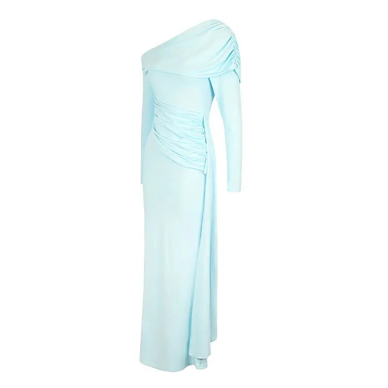Women New Dresses Spring Streetwear Fashion Long Sleeves Split Maxi Dress Solid Sexy Female Casual Slim Dresses Knitted Clothing