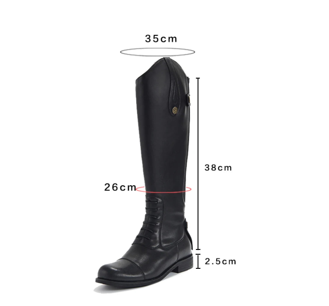 Knee-High Premium Leather Waterproof Non-Slip Riding Boots for Women