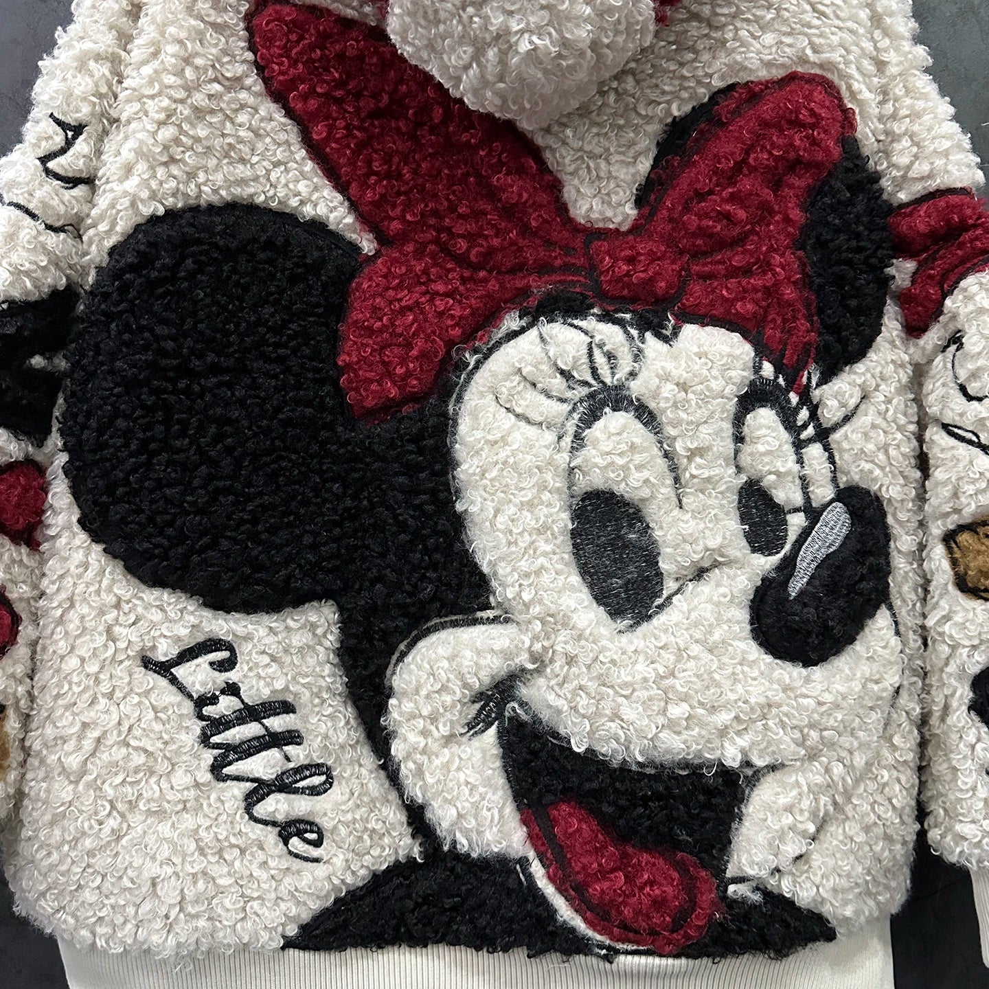 2025 Autumn Winter Heavy Industry New Cartoon Lamb Wool Hooded Cardigan Coat For Women's Loose Casual Sweet Top Zipper Jacket