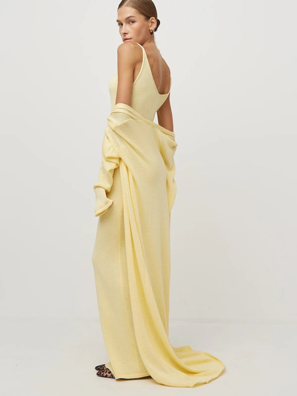 V-Neck Ribbed Knit Maxi Dress Set