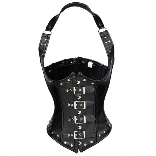 Gothic Faux Leather Underbust Corset