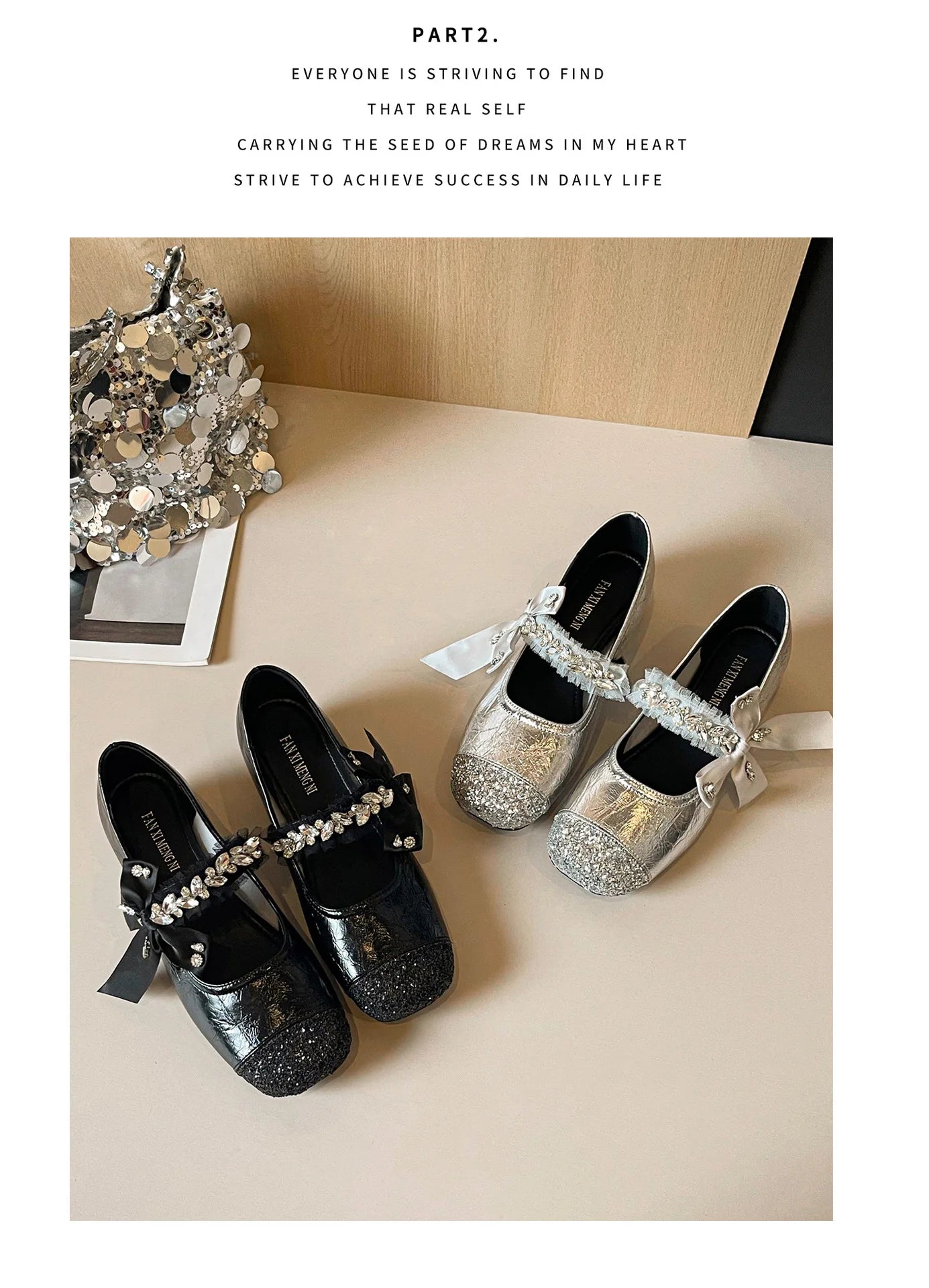 Elegant Rhinestone Bowknot Mary Jane Flats For Women