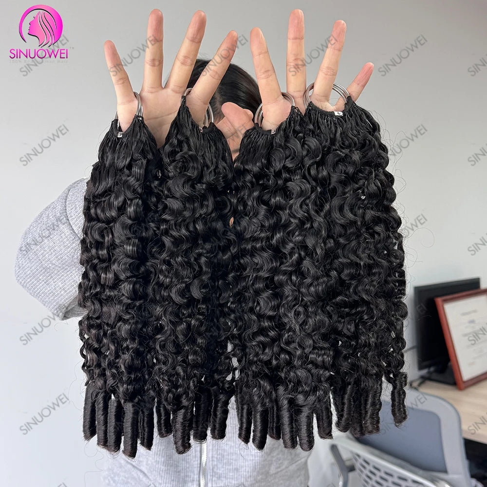 Pre-Separated Human Hair Crochet Extensions for Women
