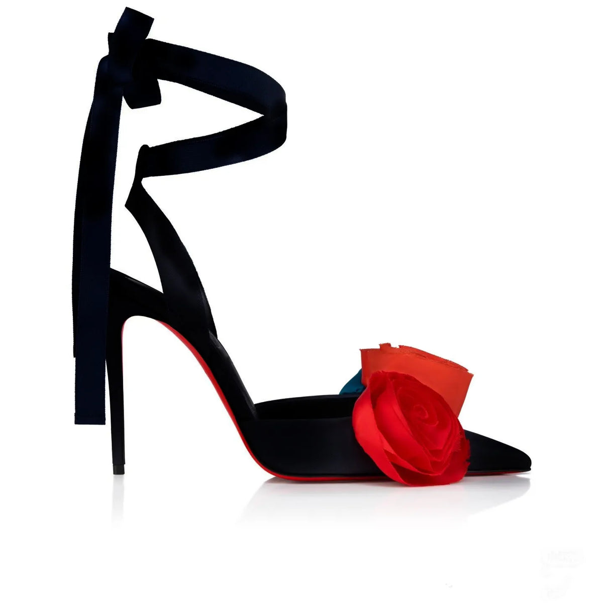 Rose Flower Pointed Toe High Heel Sandals for Women