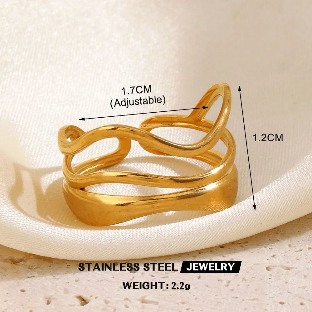 Open Heart Stainless Steel Ring