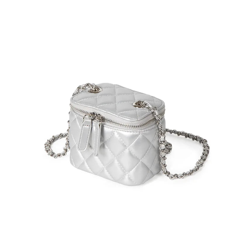 Mini Denim Crossbody Bag with Chain Strap for Women