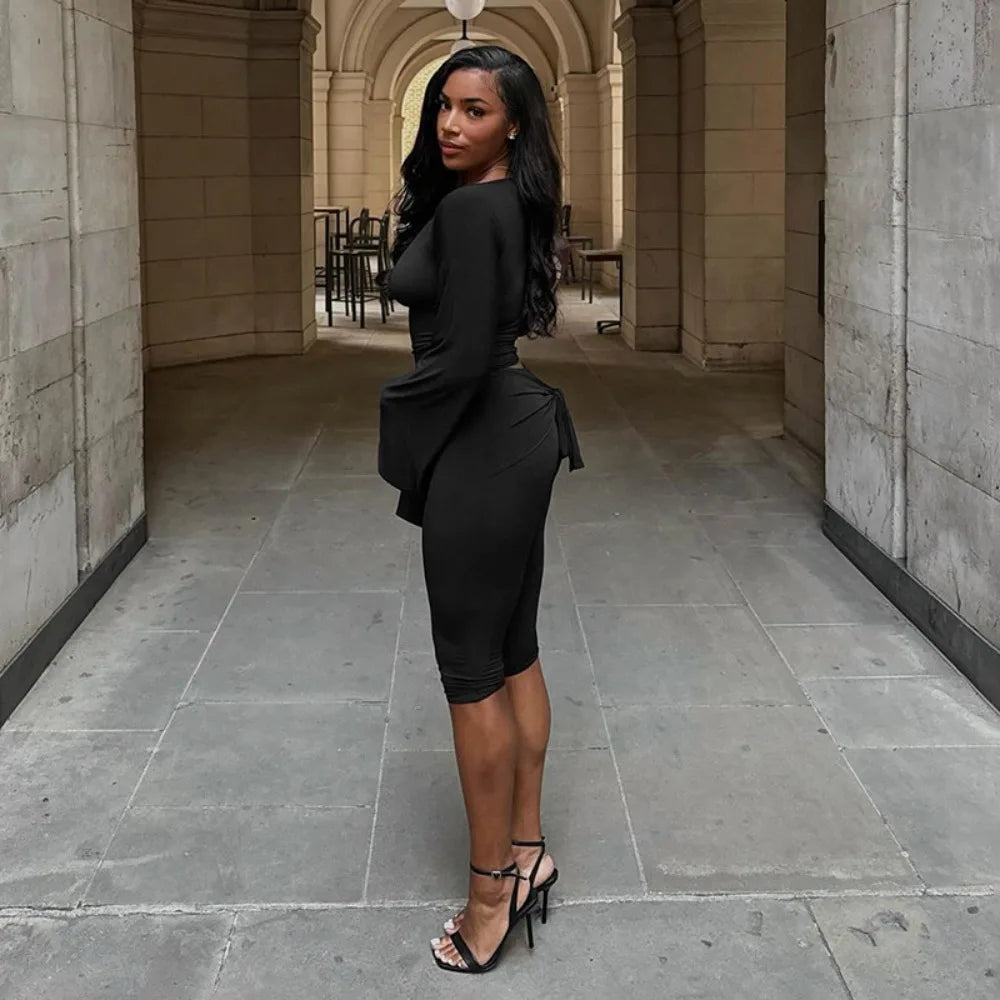 Slash Neck Two Piece Crop Top And Capri Pants Set for Women