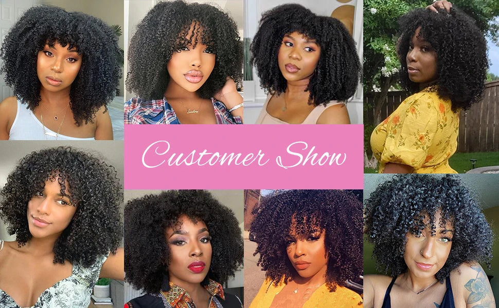 Highlight Blonde Short Curly Bob Wig With Bangs for Women