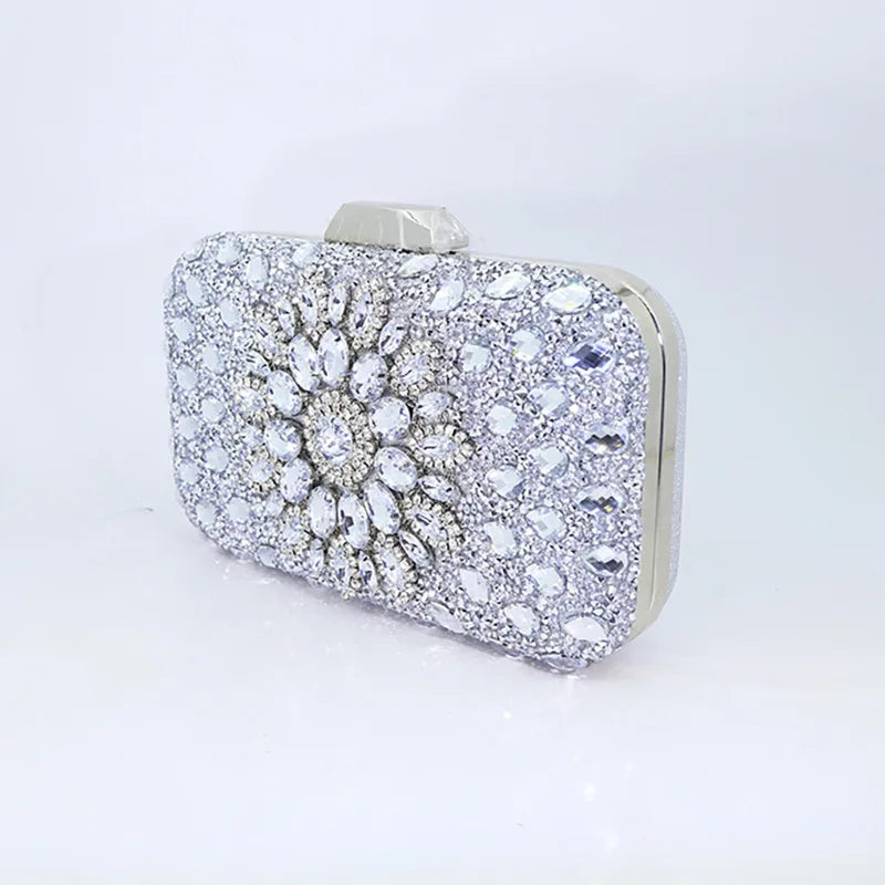 Rhinestone Sunflower Evening Clutch Handbag for Women