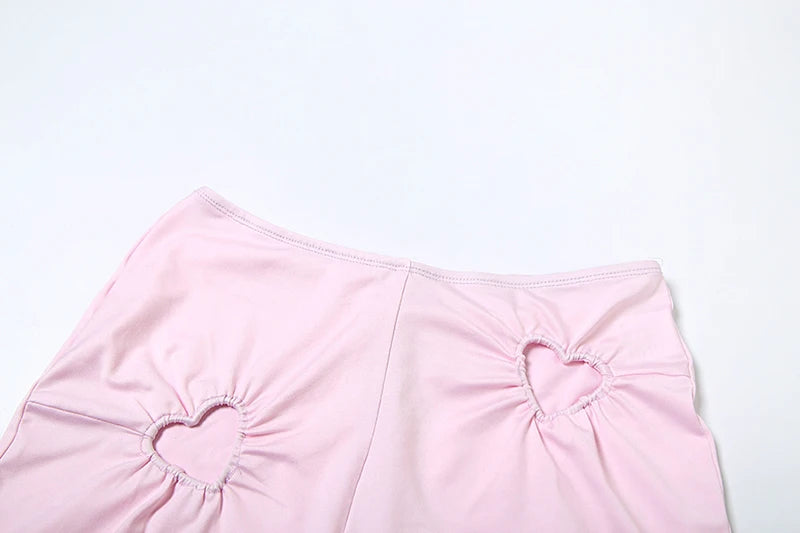 Heart Cutout Sleeveless Two Piece Set With High Waist Pants for Women