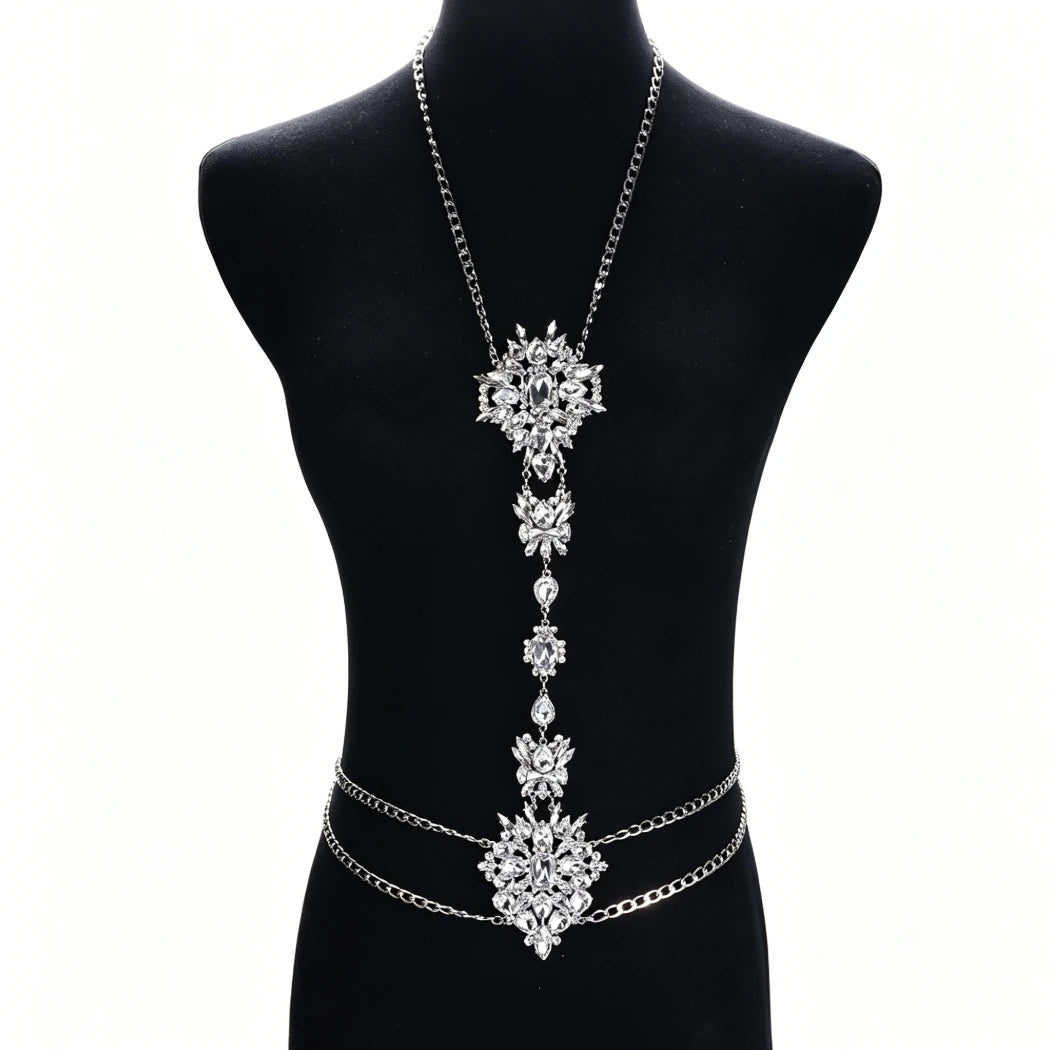 Sparkling Crystal Rhinestone Belly Chain for Women