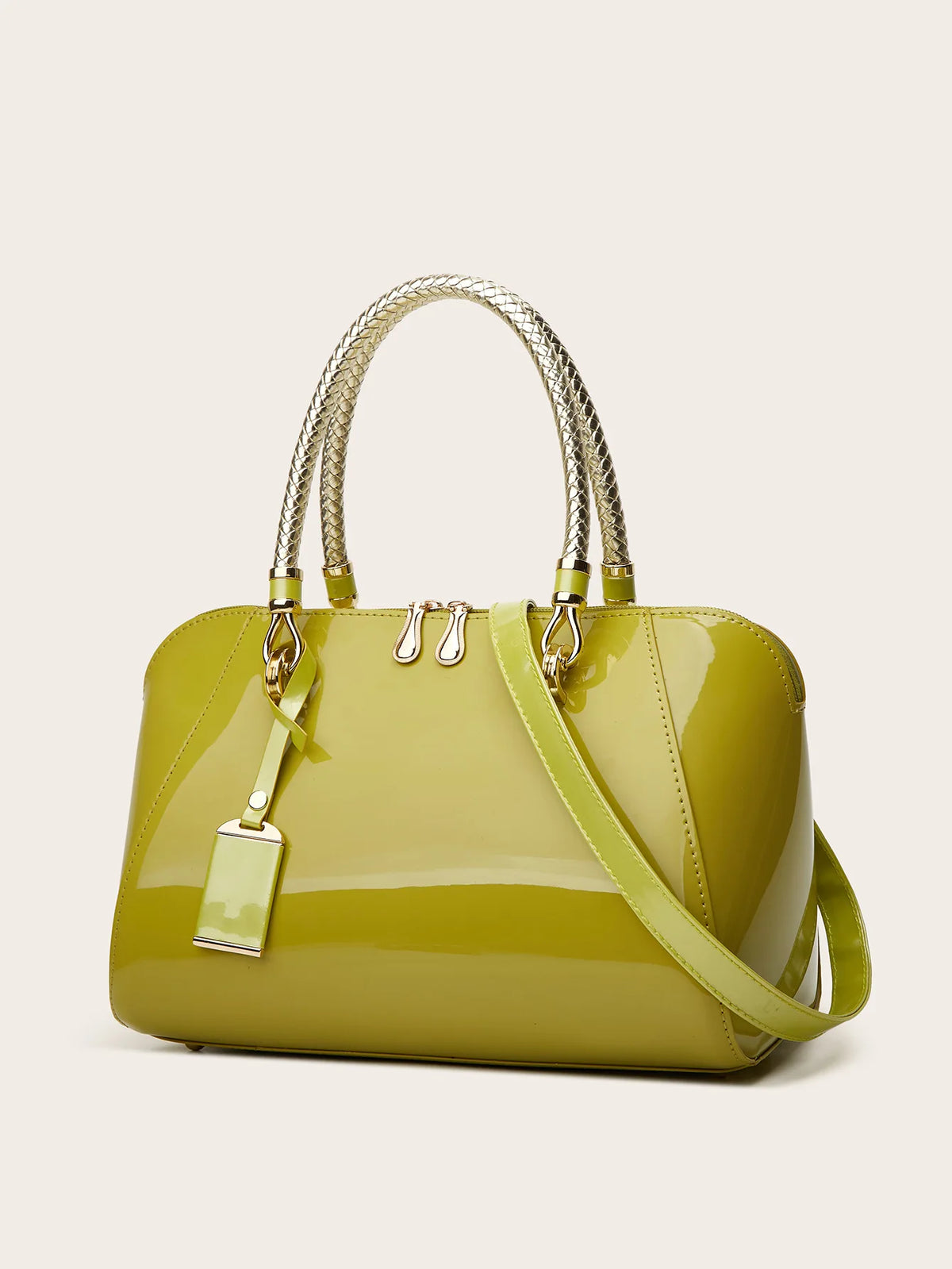 ABQP New Women's Handbag Luxury Brand Fashion Patent Leather Women's Shoulder Bag Large Capacity Boston Women's Bag High Quality