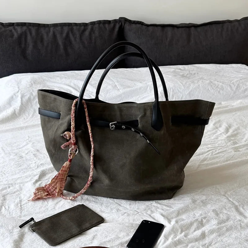 New lazy style high-end niche design,casual belt buckle armpit bag tote bag, large bag