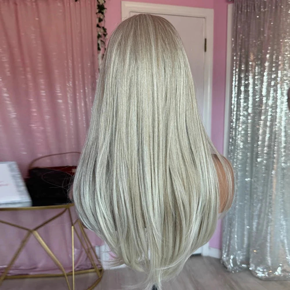 Ash Blonde Balayage Lace Front Wig