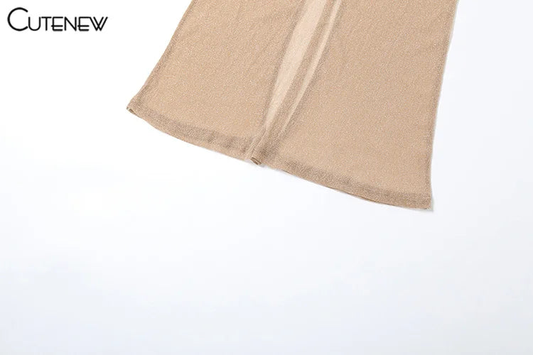 Beach Ready Backless Shiny Body-Shaping Maxi Dress for Women