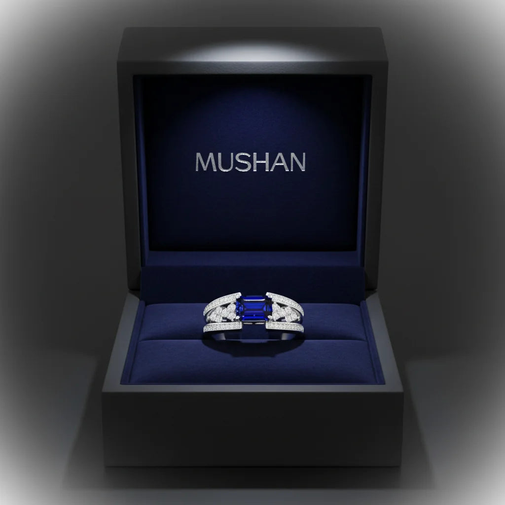 Sapphire Sterling Silver Band Ring