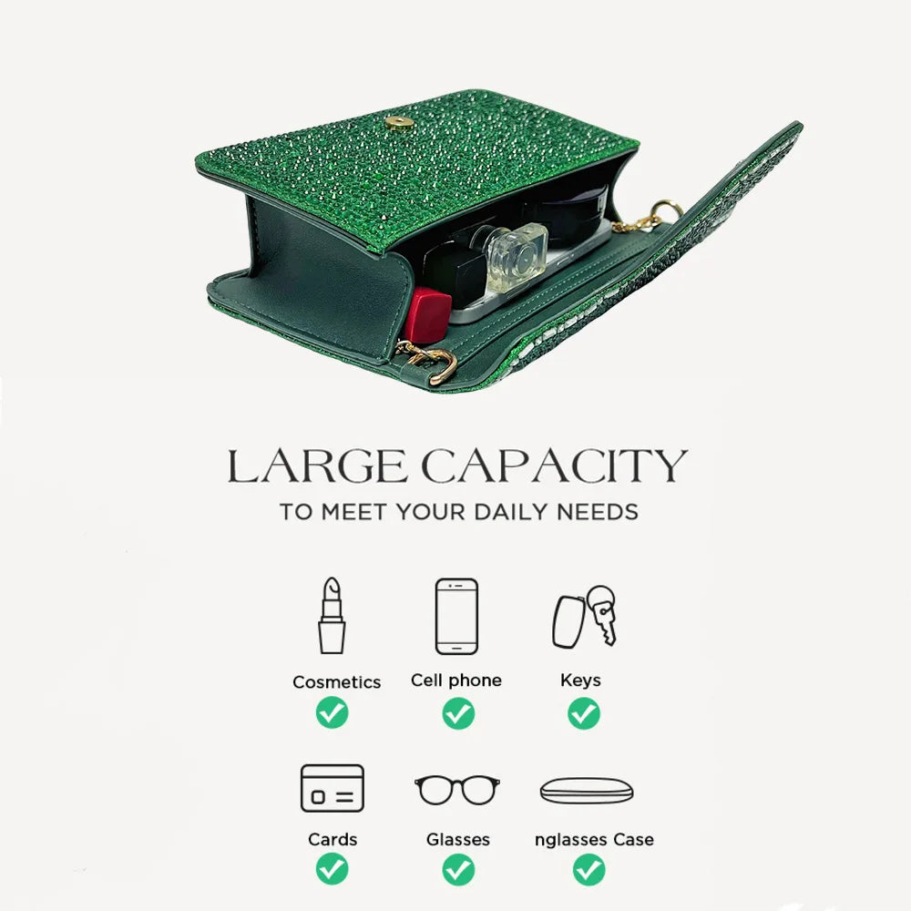 Elegant Diamond Studded Evening Clutch Bag for Women
