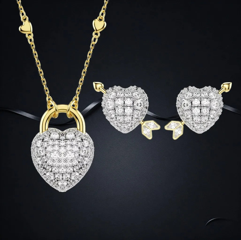 Faceted Crystal Necklace And Earrings