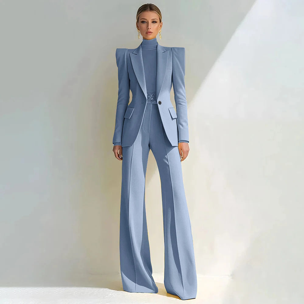 Stylish Double Breasted Two Piece Pantsuit for Women