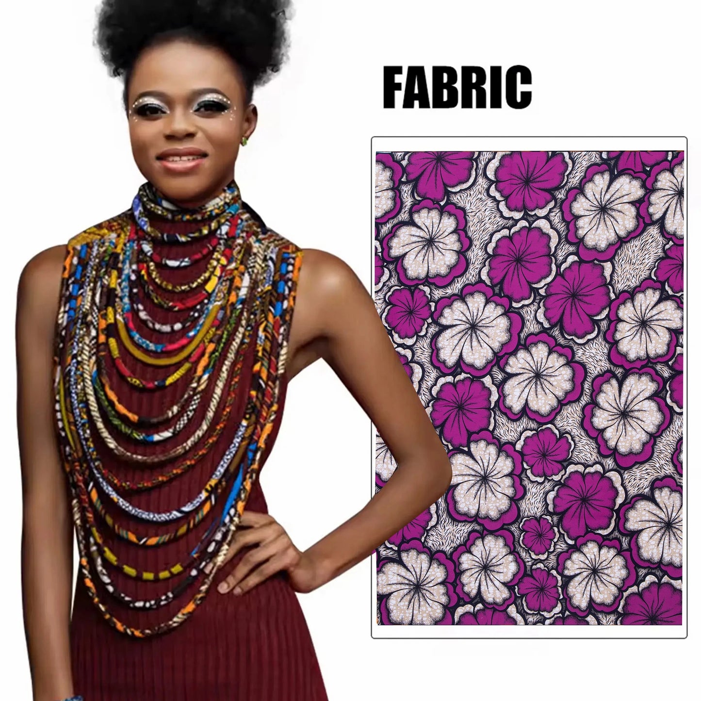 African Multi-Strand Statement Choker Necklace for Women